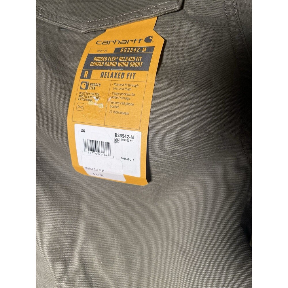 Carhartt Relaxed Fit Cargo Shorts 34 Brown Cotton Canvas Work Utility 0495 - Picture 6 of 8
